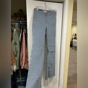 Cello striped flare jeans